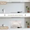 Bladeren - Beige - Botanisch - Vintage keuken achterwand spatscherm klein -voor_na_DE