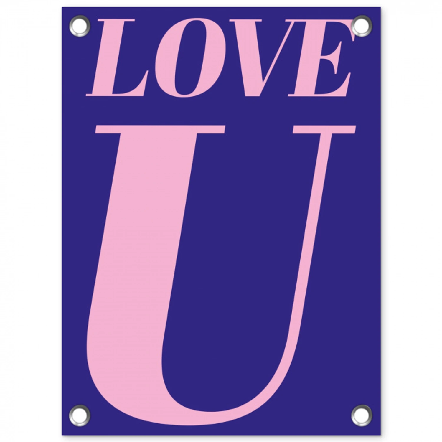 Love - Blauw - Valentijn tuinposter los doek klein -3d