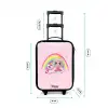 Prinses en een eenhoorn bij een regenboog roze Kinderkoffer - Zwart klein -productfoto_formaten