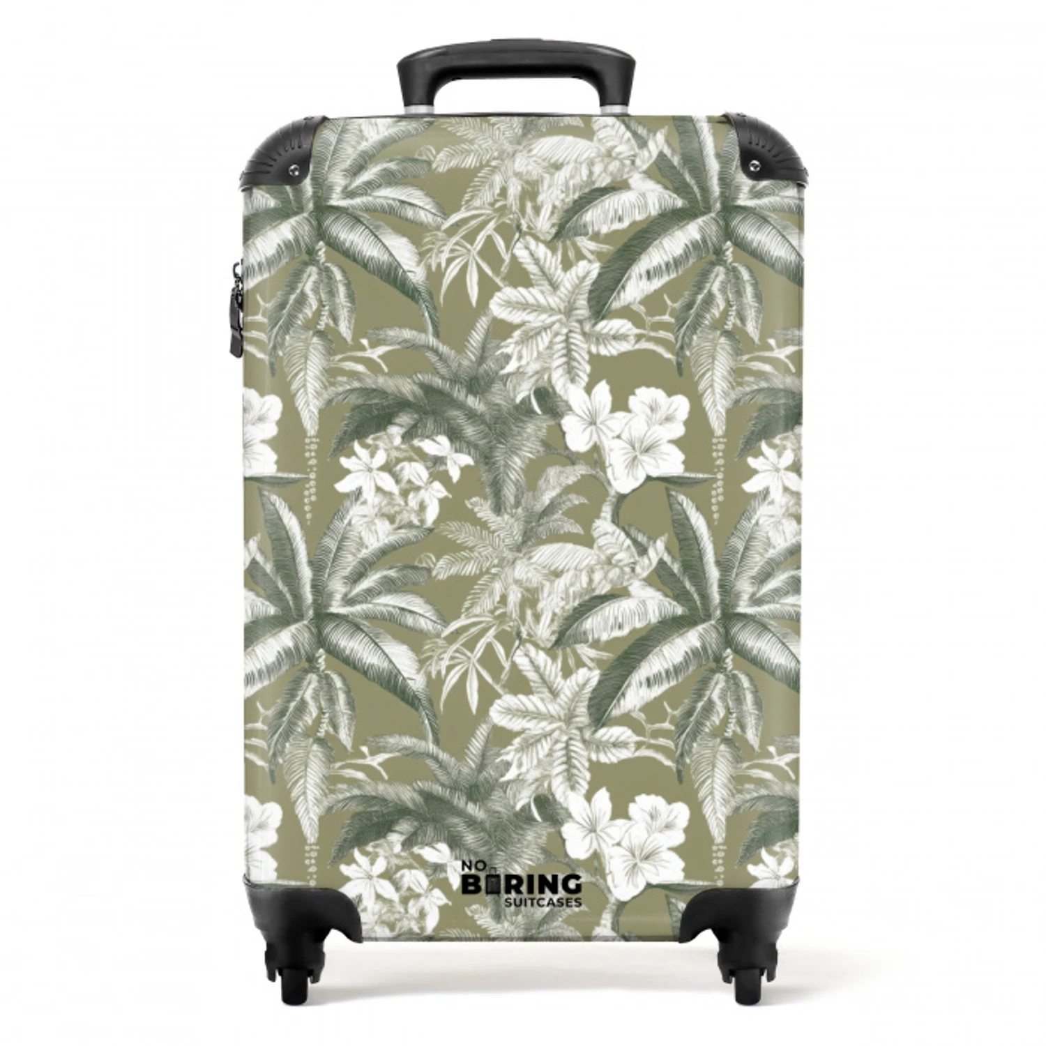Botanisch - Bloemen - Groen NBS - Handbagage koffer - Volwassenen Unisex middel -productfoto_recht