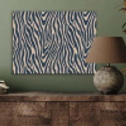 Zebra - Patroon - Blauw - Beige PET vilt klein 837 -sfeer2