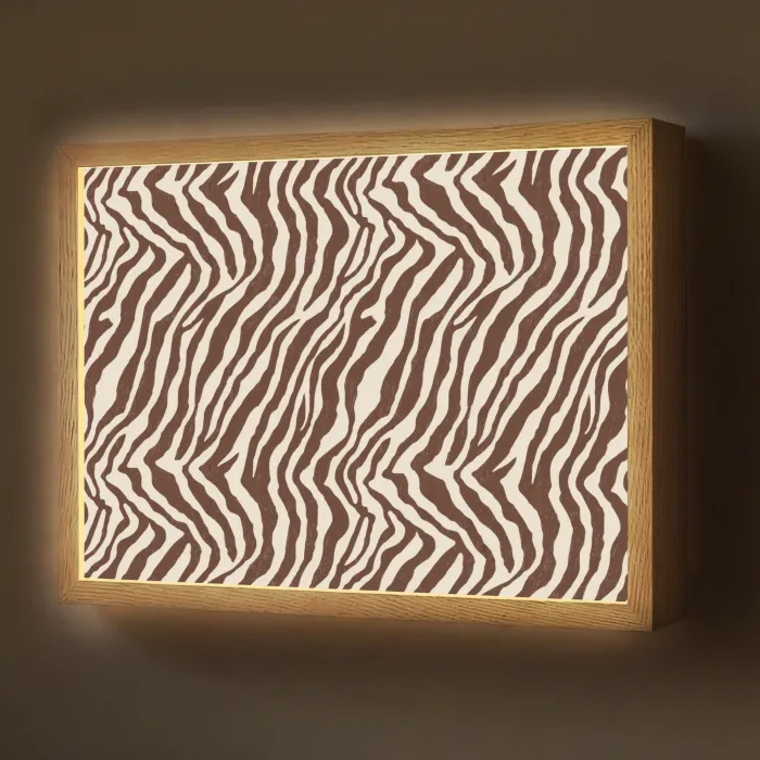 Zebra - Patroon - Zwart - Wit Light Box met batterij (Wandlamp) middel 907 -z3d_website