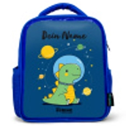 Dino - Planeet - Ster - Blauw Kinderrugzak - Blauw middel -3d