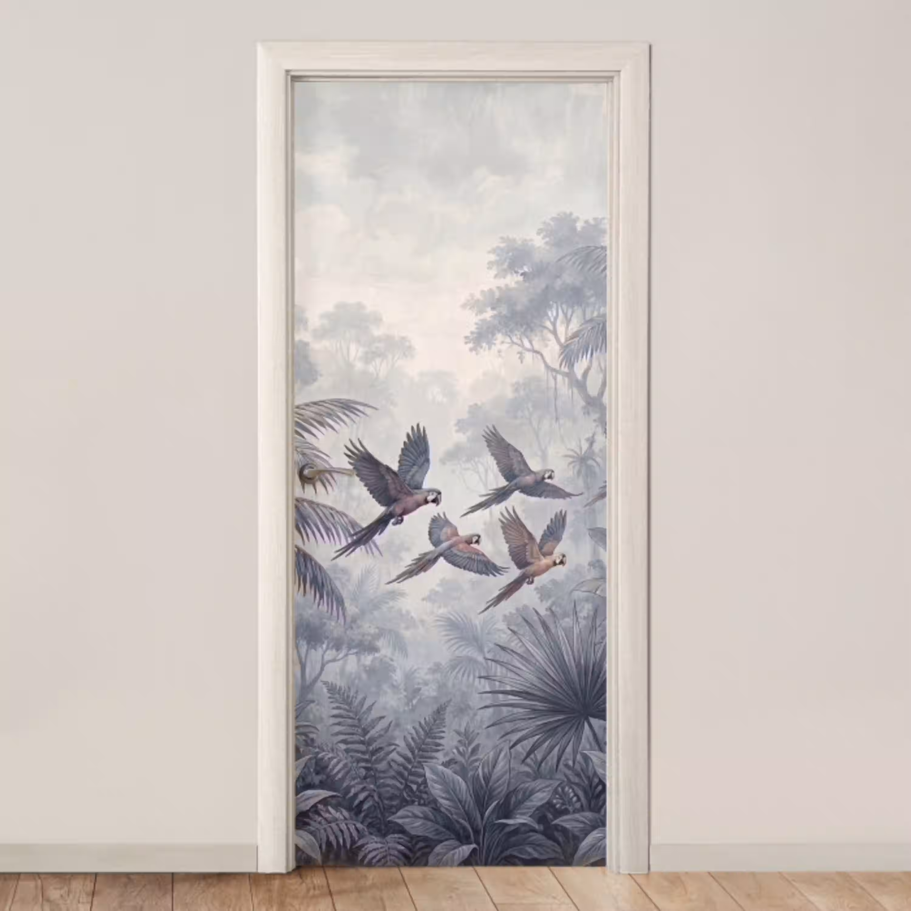 Vogel - Vliegend - Jungle - Vintage - Dieren deurposter klein -3d_beige