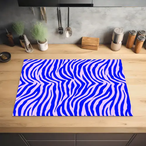 Zebra - Blauw - Paars - Pastel Inductie beschermer vinyl 3mm klein 276 -sfeer5