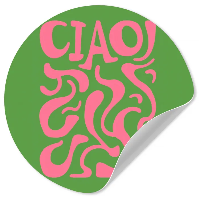 Abstract - Roze - Ciao - Vormen Wandcirkel behangsticker klein -3d