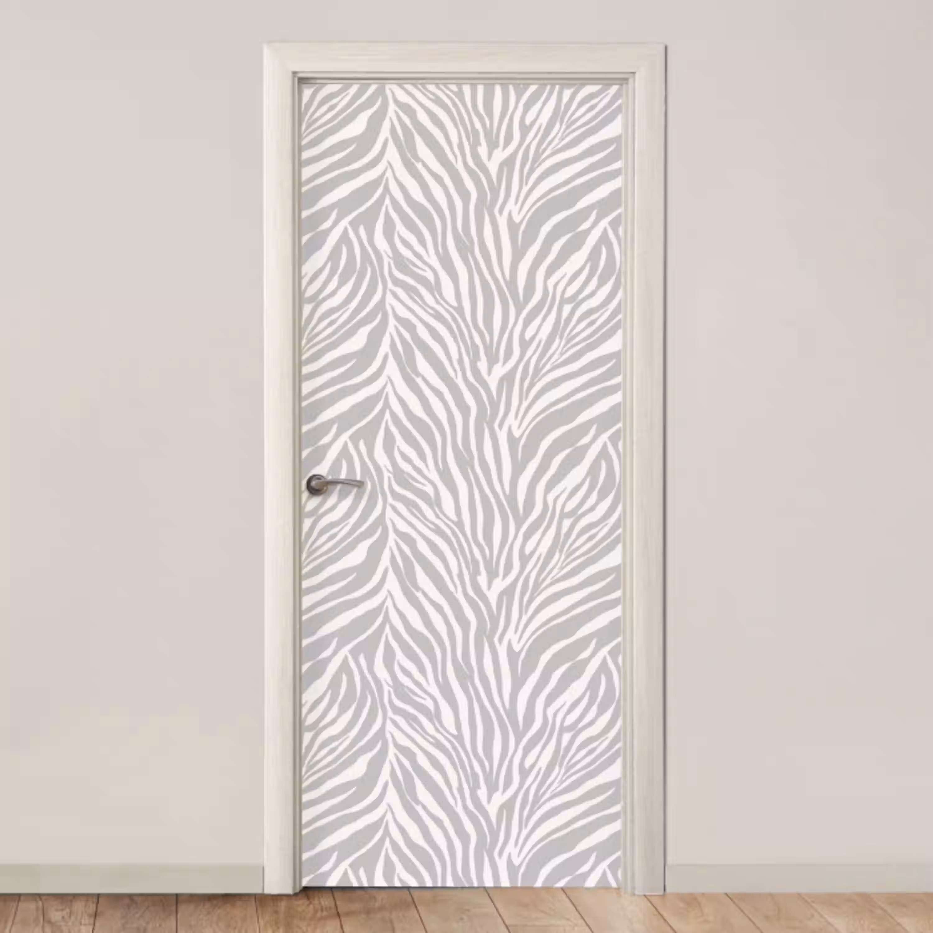 Zebra - Motief - Grijs deurposter klein 289 -3d_beige