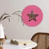 Ster - Luipaard - Print - Roze Wandcirkel plexiglas klein -sfeer4