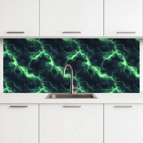 Groen - Bliksem - Storm keuken achterwand 2 middel 871 -3d