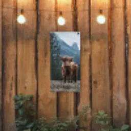 Hooglander voor Bergen tuinposter los doek klein -sfeer1