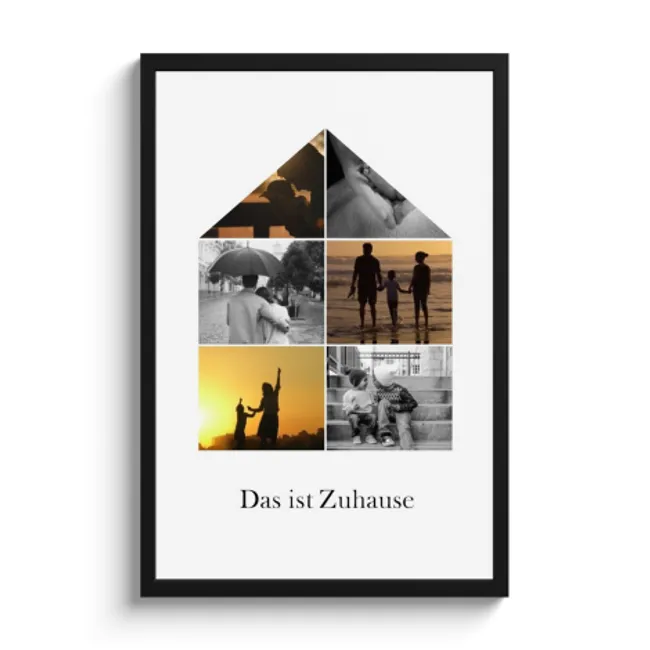 Poster mit Rahmen – Haus-Collage