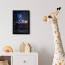 Fantasy - Kosmos - Landschap fotolijst zwart zonder passe partout klein -usfeer4_kinderkamer