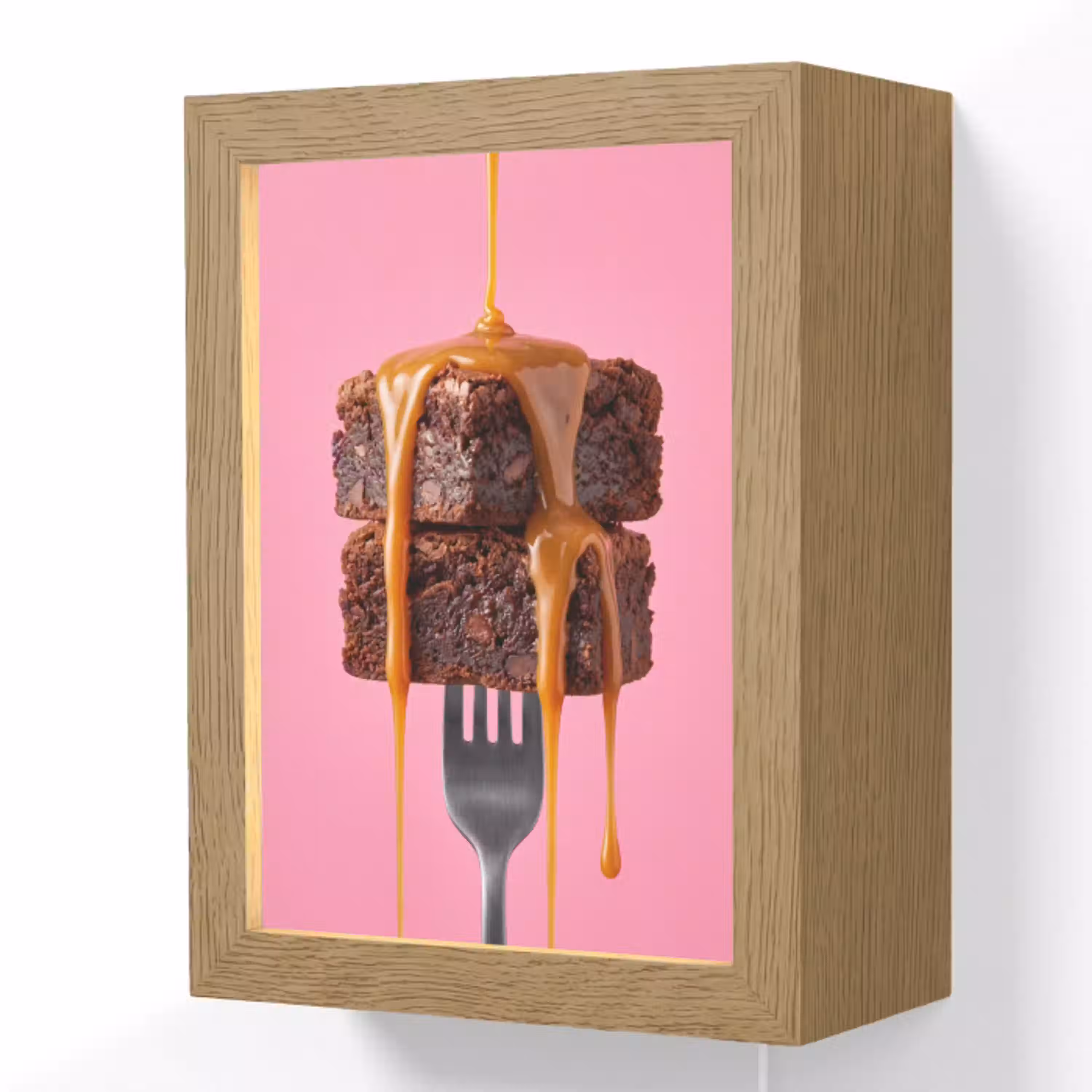 Brownie - Karamel - Eten Light Box met kabel (Wandlamp) klein -3d