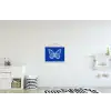Vlinder - Wit - Getekend - Stippen textielposter latten blank klein -kinderkamer