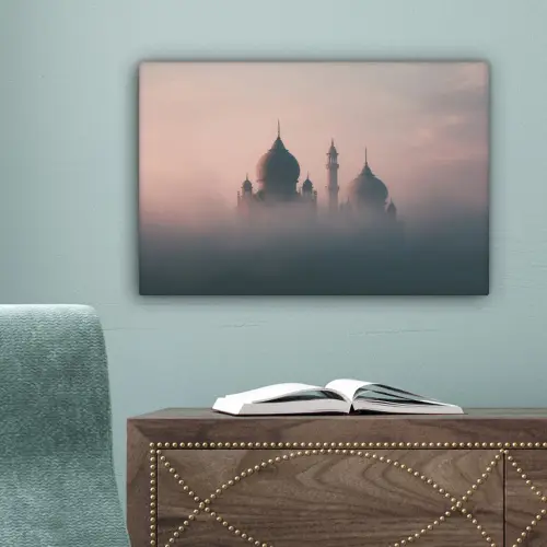 Moskee - Minaretten - Roze mist canvas 2cm klein -sfeer4