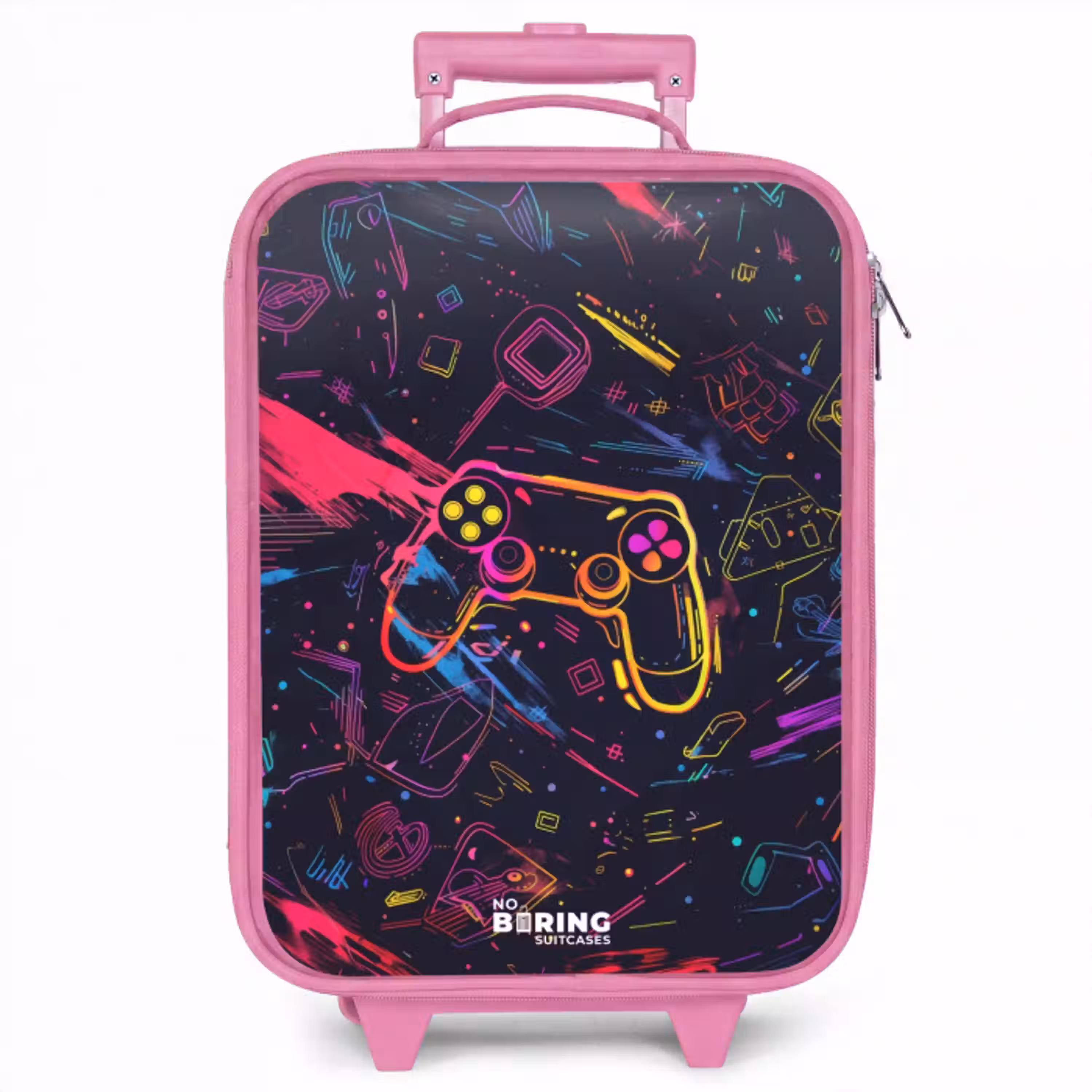 Gamerwereld in neonstijl Kinderkoffer - Roze klein -zzz_website3d