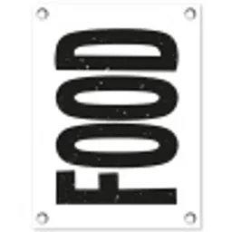 Food - Zwart - Wit - Decoratie tuinposter los doek klein -3d