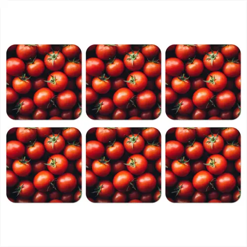 Groente - Rood - Tomaten onderzetter kurk middel -3d