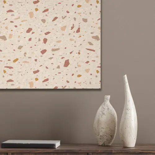 Terrazzo -  Patroon - Kleurrijk - Steen PET vilt klein 837 -sfeer6_closeup