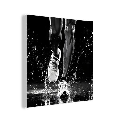 Hardloopschoenen - Rennen - Druppels - Zwart aluminium wit klein -3d