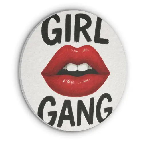 Lip - Girl - Rood - Letters Akoestische PET Vilt - Rond klein -3d