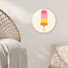 Waterijsje - Retro - Stokje - Roze Wandcirkel kunststof plaat 5mm dik klein -sfeer5