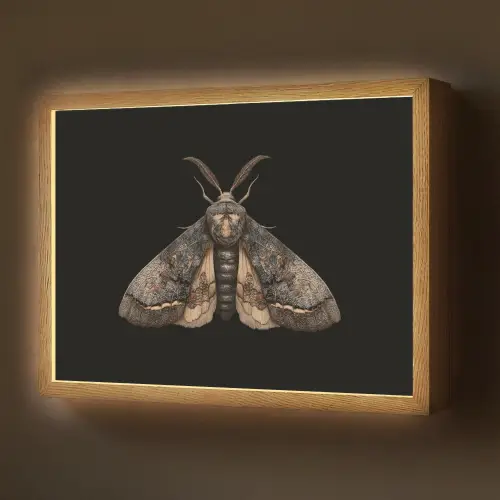 Mot - Bladachtig - Grijs Light Box met batterij (Wandlamp) middel -z3d_website