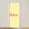 Nice - Oranje - Geel - Minimalistisch deurposter klein -3d_beige