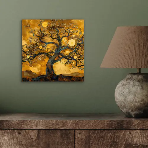 Boom - Levensboom - Abstract - Goud aluminium wit klein -sfeer2