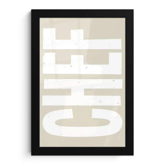 Wit - Chef - Decoratie - Japandi fotolijst zwart zonder passe partout klein -3d