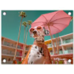 Dalmatiër - Zonnebril - Parasol - Roze tuinposter los doek klein -3d
