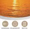Zonsondergang - Zee - Lucht - Oranje - Horizon - Water Akoestische PET Vilt - Rond klein -closeup_NL