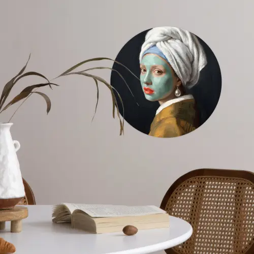 Iconisch - Modern - Kleurrijk Wandcirkel behangsticker klein -sfeer3