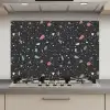 Terrazzo - Patroon - Zwart - Zacht keuken achterwand spatscherm klein 900 -3d_website