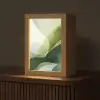Golven - Abstract - Lichtgroen - Sierlijk Light Box met kabel (Tafellamp) klein -z3d_website