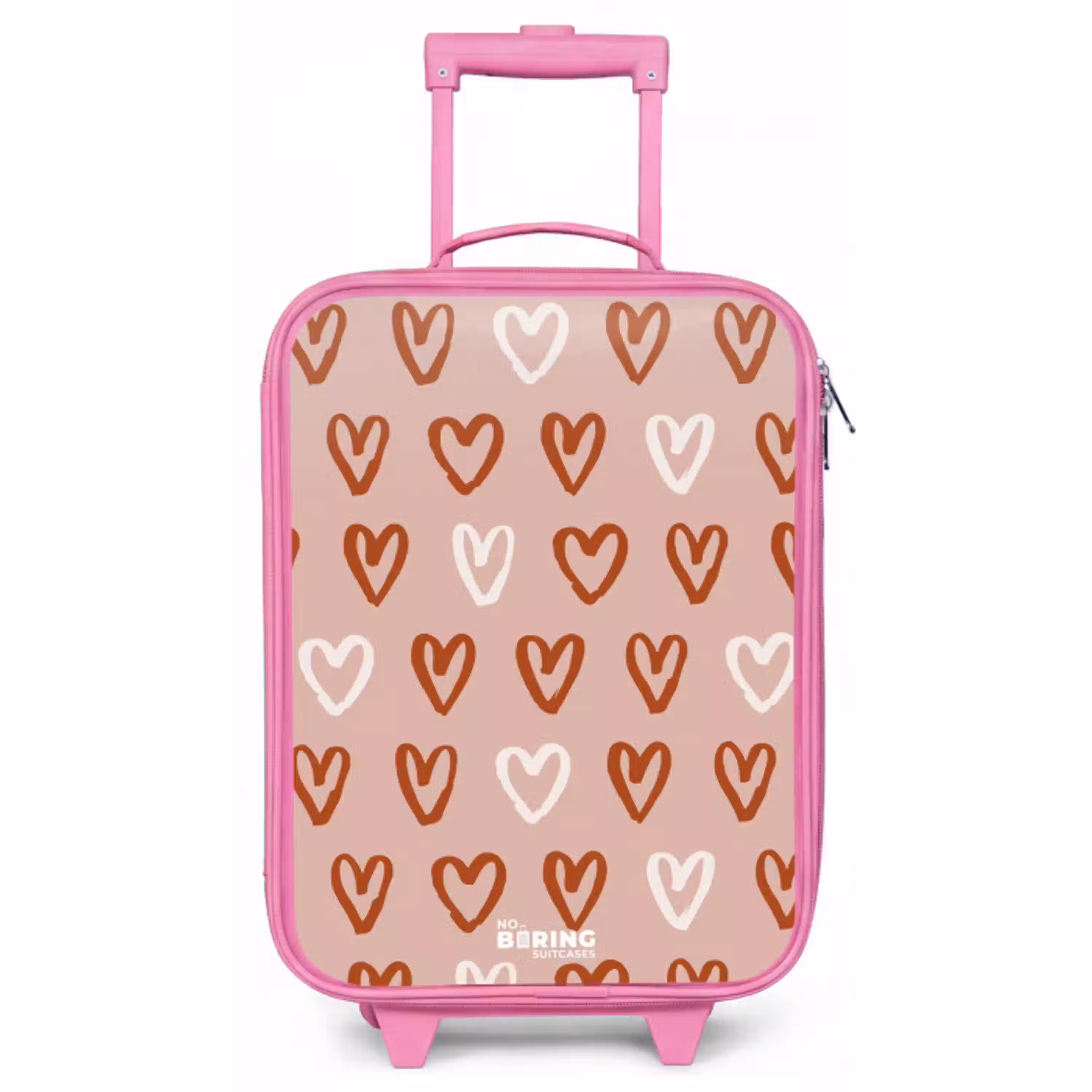 Hartjes patroon in roze en wit Kinderkoffer - Roze klein -zz3dotto