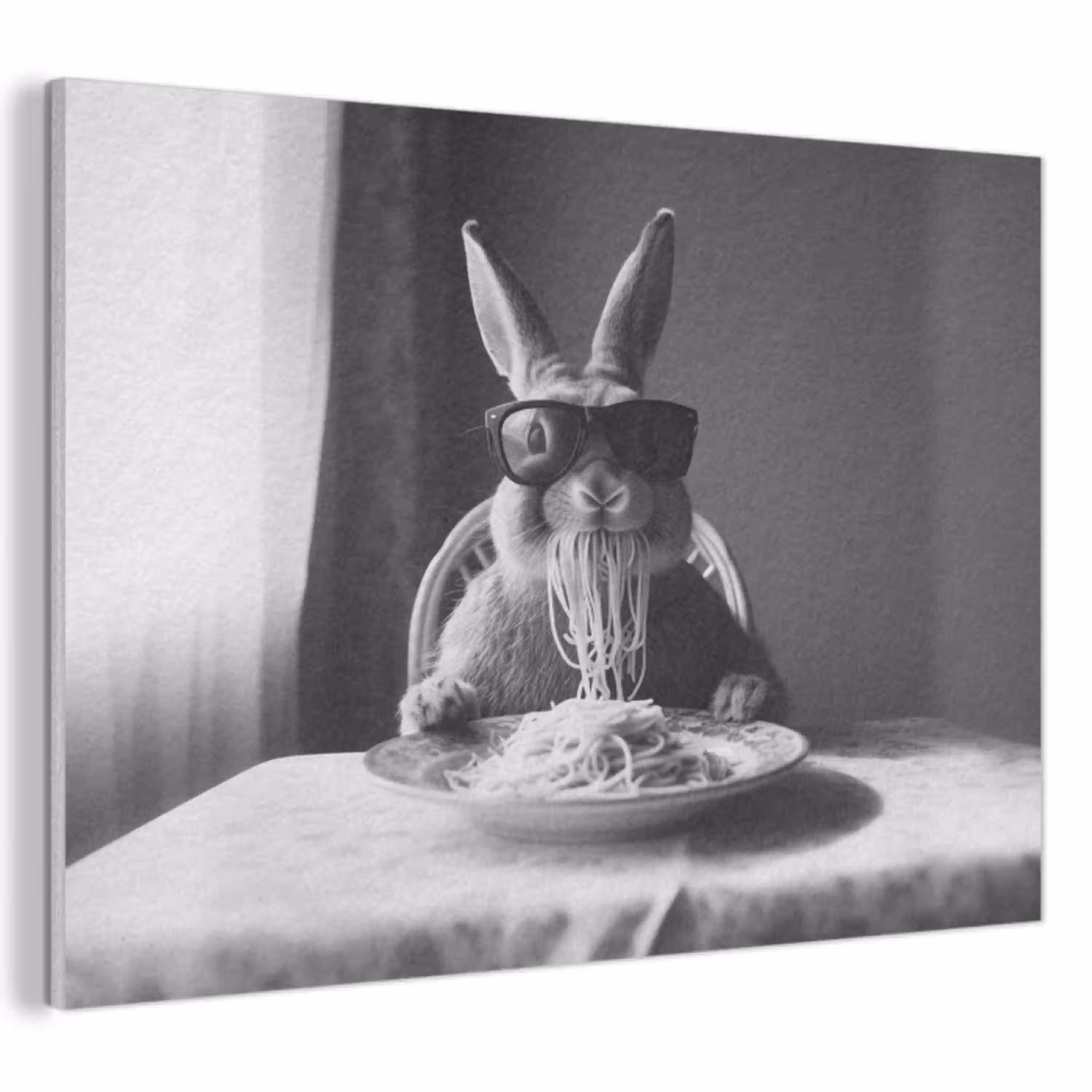 Konijn - Bunny - Zonnebril - Tafelkleed - Pasta - Schattig PET vilt klein -3d