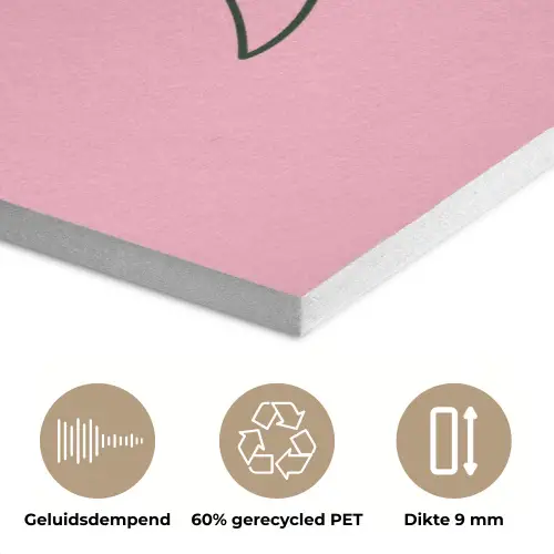 Tekstwolkje - BLAH BLAH BLAH - Roze PET vilt klein -closeup_NL