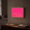 Minimalistisch - Roze - Dream big - Grafisch Light Box met batterij (Wandlamp) middel -sfeer1