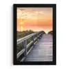 Zonsonderang - Zee - Pad - Gras - Duin - Vogels fotolijst zwart zonder passe partout klein -3d