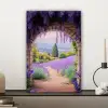 Doorkijk - Lavendel - Bloemen - Paars - Poort canvas 2cm klein -sfeer6