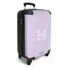 Paarse achtergrond met witte vlinder NBS - Handbagage koffer - Kinderen Unisex middel -productfoto_3d