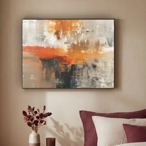 Verf - Patroon - Modern - Kunst Textielframe zwart klein -sfeer1