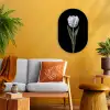Tulp - Patroon - Blauw Wandcirkel Ovaal Forex klein -sfeer4