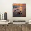 Schildpad - strand - Zonsondergang aluminium wit klein -sfeer1