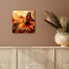 Vlinder - Bloemen - Oranje aluminium wit klein -sfeer4