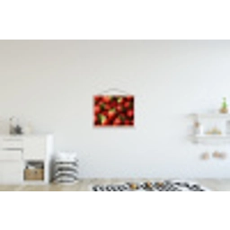 Aardbei - Fruit - Rood textielposter latten blank klein -kinderkamer