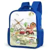 dieren op een boederij Kinderrugzak - Blauw middel -schuin
