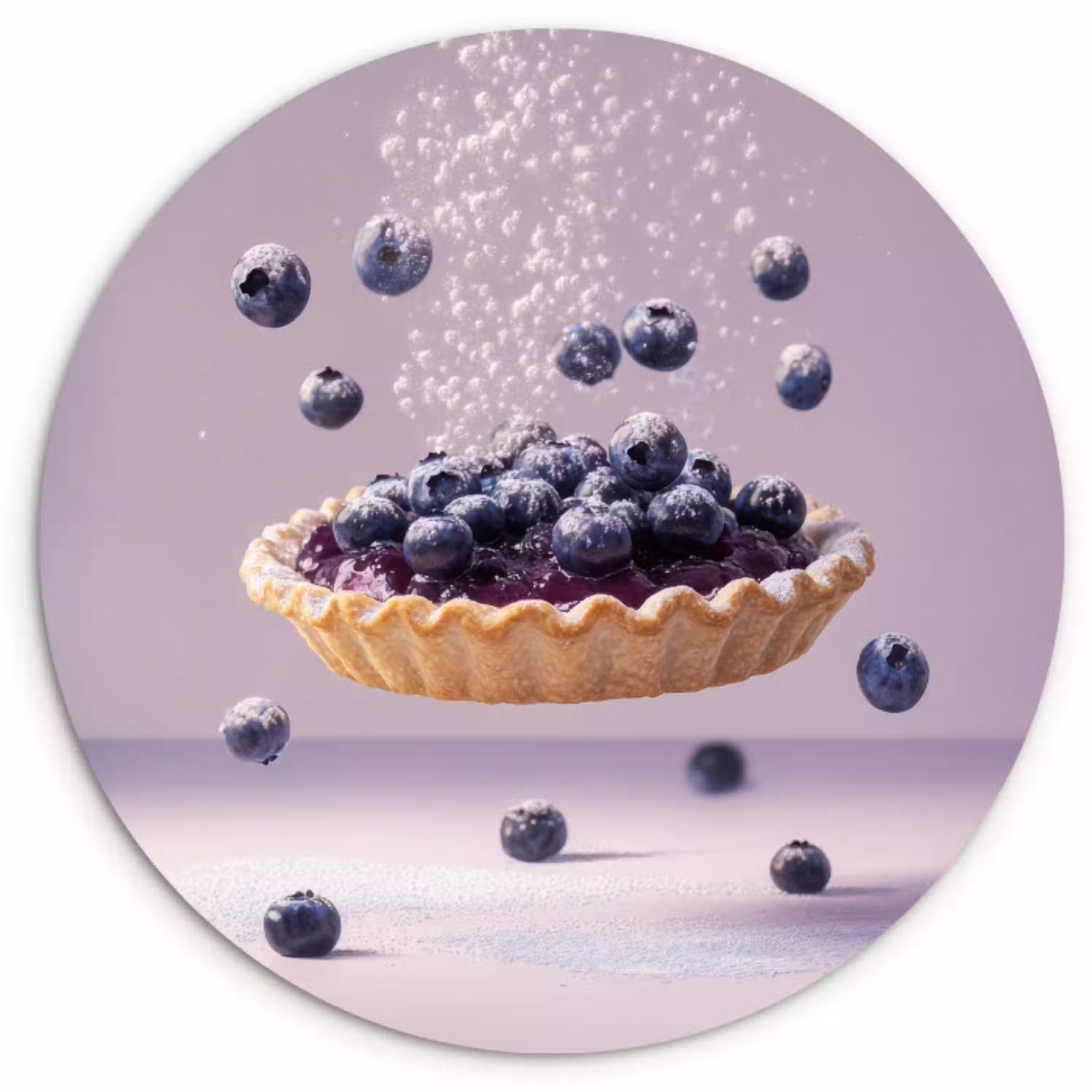 Eten - Taart - Bessen - Blauw KitchenYeah - Keuken - Wandcirkel Forex klein -3d