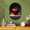 Apple - Hart - Rood Wandcirkel Ovaal Forex klein -sfeer2